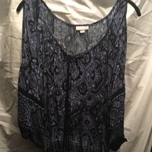 3x Blue Cold Shoulder Peasant Top Paisley Print